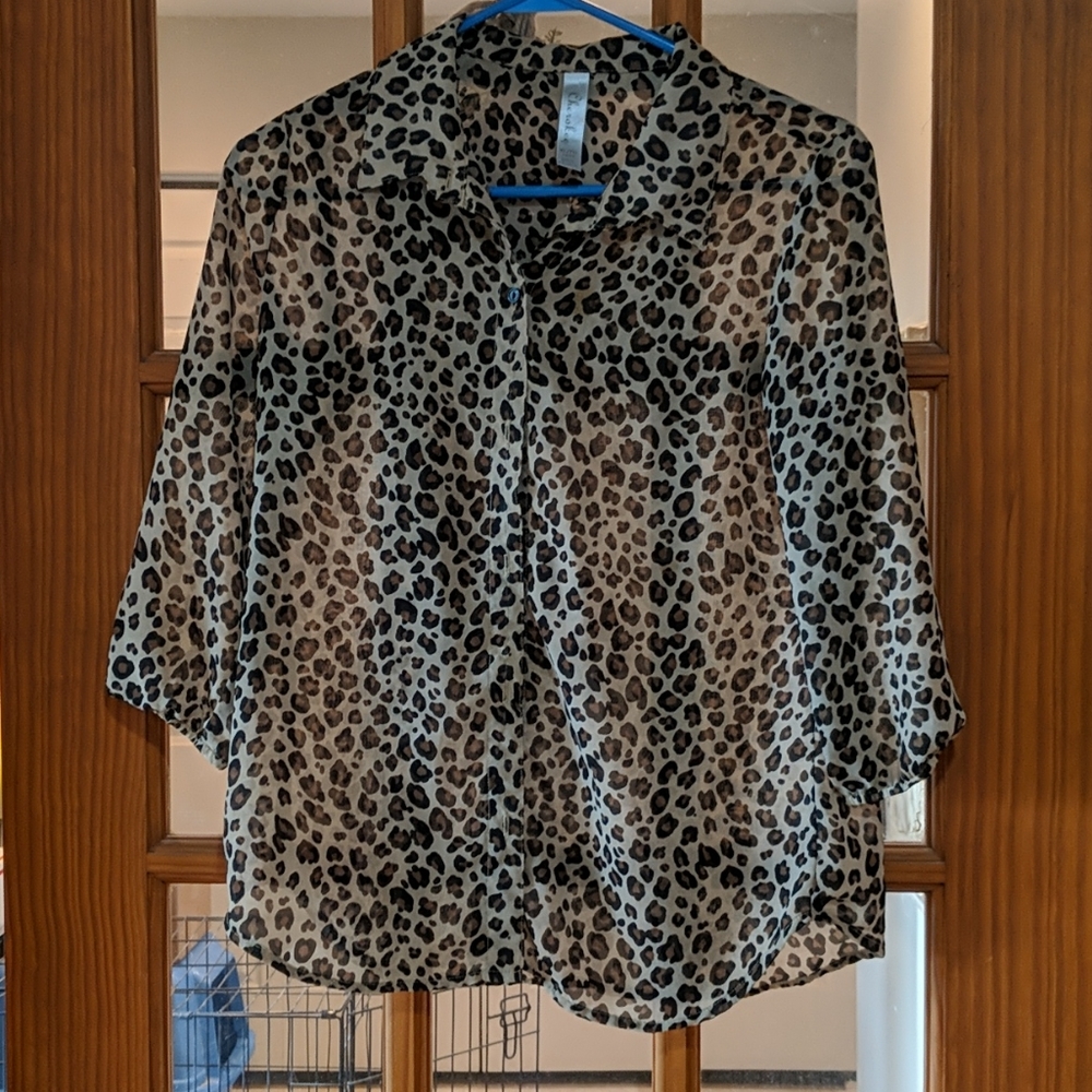 Animal Print Shear Blouse